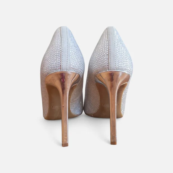 Nine West Tatiah Glass Crystal Encrusted Cinderella Heels Size 9 - Picture 6 of 8